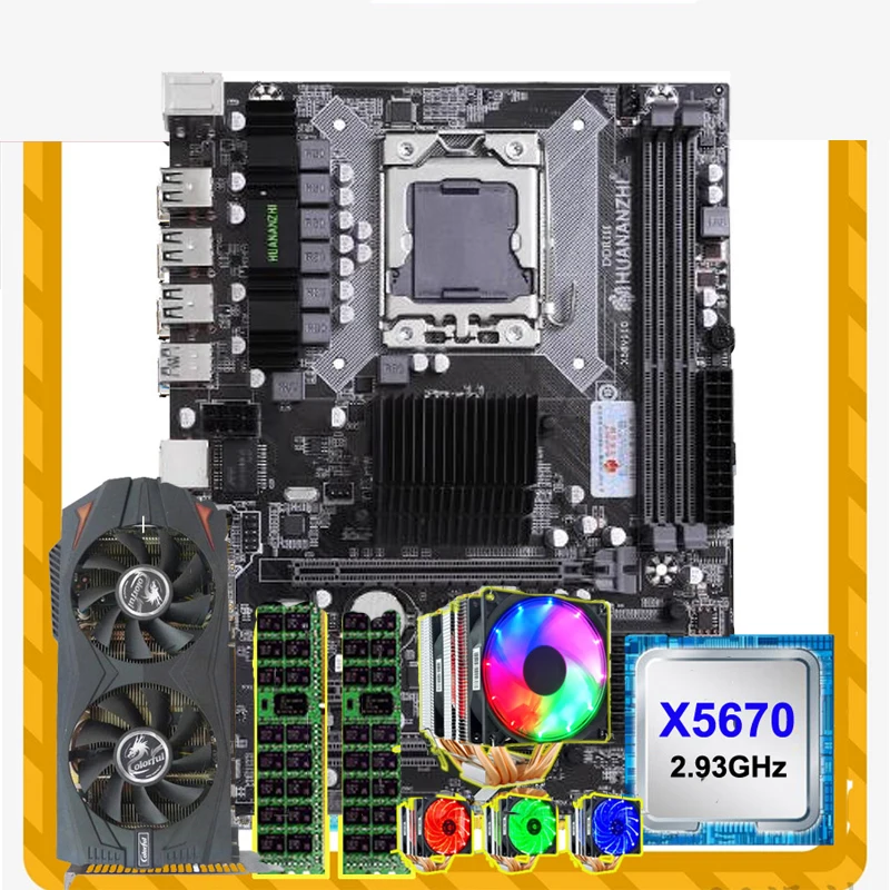 HUANANZHI Motherboard Bundle X58 LGA1366 Motherboard with CPU Xeon X5670 2.93GHz with Cooler RAM 2*8G RECC GTX760 2G Video Card
HUANANZHI Motherboard Bundle X58 LGA1366 Motherboard with CPU Xeon X5670 2.93GHz with Cooler RAM 2*8G RECC GTX760 2G Video Card