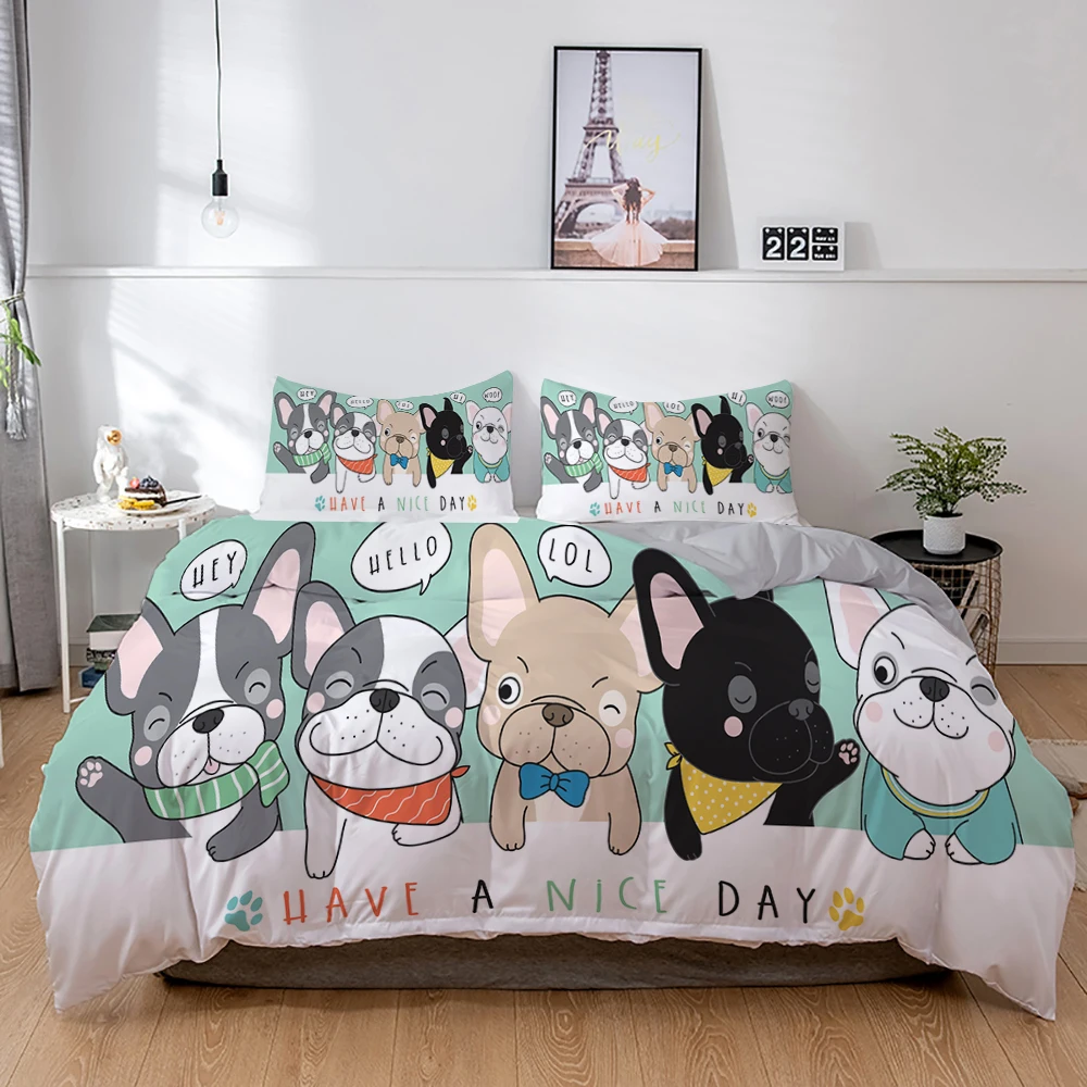 Cute Dog Bedding Set French Bulldog Puppy Duvet Cover Sets Cartoon Bed Cover Pet Animals Home Textiles Queen Twin
Cute Dog Bedding Set French Bulldog Puppy Duvet Cover Sets Cartoon Bed Cover Pet Animals Home Textiles Queen Twin