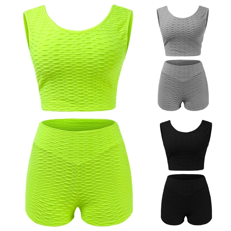 40GC Women 2pcs Workout Outfit Sleeveless Crop Top High Waist Butt Lift Ruched Shorts
40GC Women 2pcs Workout Outfit Sleeveless Crop Top High Waist Butt Lift Ruched Shorts
