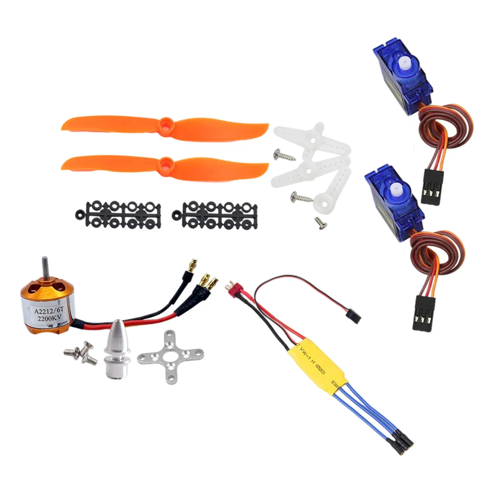 A2212 2200KV бесщеточный двигатель 30A ESC микро сервопривод 8060 Набор пропеллеров подходит для радиоуправляемого самолета с неподвижным крылом DIY а...
A2212 2200KV бесщеточный двигатель 30A ESC микро сервопривод 8060 Набор пропеллеров подходит для радиоуправляемого самолета с неподвижным крылом DIY а...
