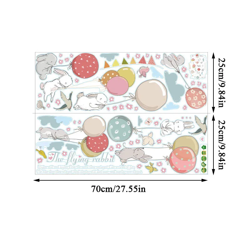 Balloon Rabbit Cartoon Wall Stickers for Baby Room Door Decoration Stickers Child Room Decor Waterproof Vinyl Wall Decal Kawaii
Balloon Rabbit Cartoon Wall Stickers for Baby Room Door Decoration Stickers Child Room Decor Waterproof Vinyl Wall Decal Kawaii