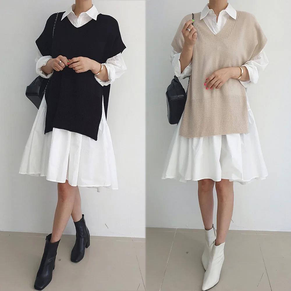 New Chic Two Piece Sets Women Spring Autumn Versatile Fashion Off Shoulder Lantern Sleeve Large Lined Skirt Knitted Vest Dress
New Chic Two Piece Sets Women Spring Autumn Versatile Fashion Off Shoulder Lantern Sleeve Large Lined Skirt Knitted Vest Dress