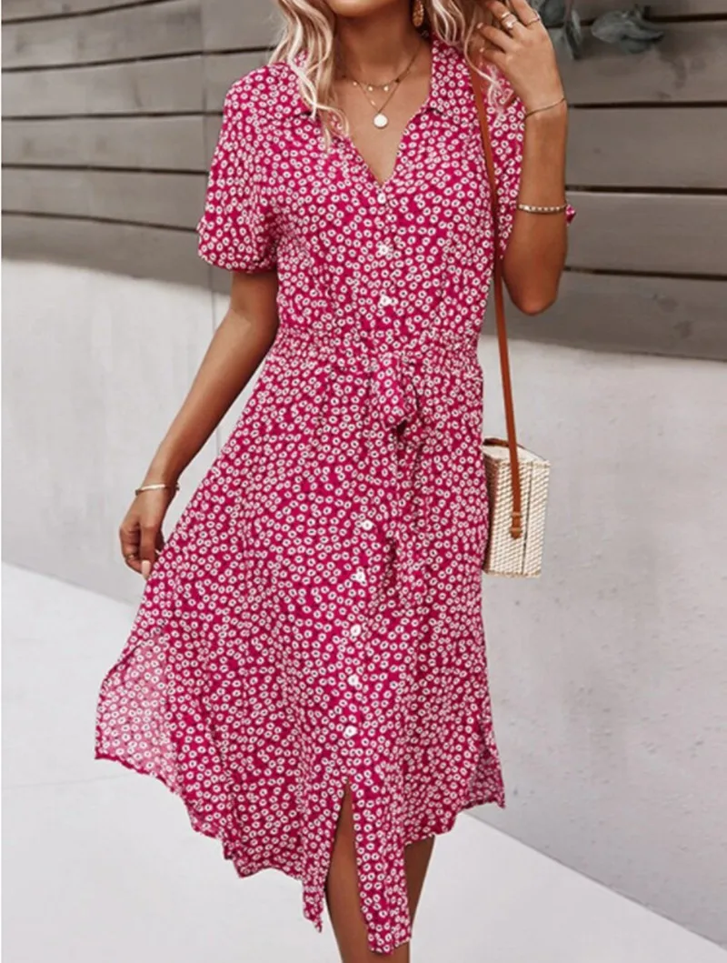 Floral Summer Dresses Turn-downCollar Evening Dresses Lace Up Elegant Female Dress for Women Party Dresses Nightclub Midi Dress
Floral Summer Dresses Turn-downCollar Evening Dresses Lace Up Elegant Female Dress for Women Party Dresses Nightclub Midi Dress