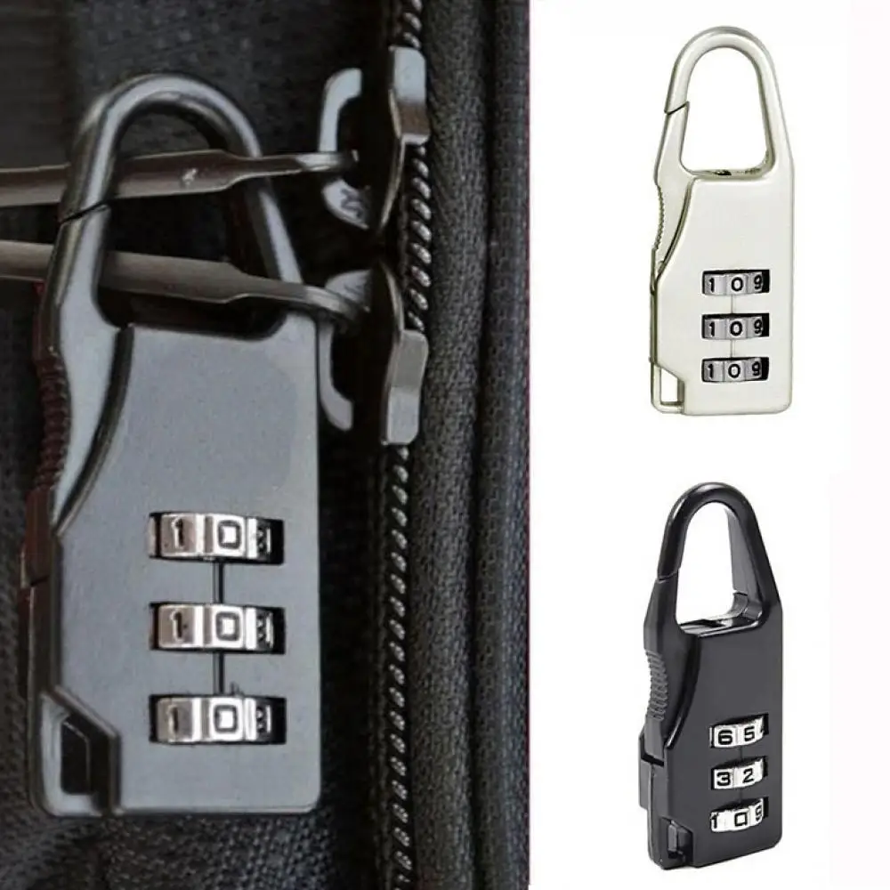 

Mini 3 Digit Dial Padlock Travel Aluminum Alloy Luggage Locks Resettable Combination Safe Anti-Theft Suitcase Password Code Lock