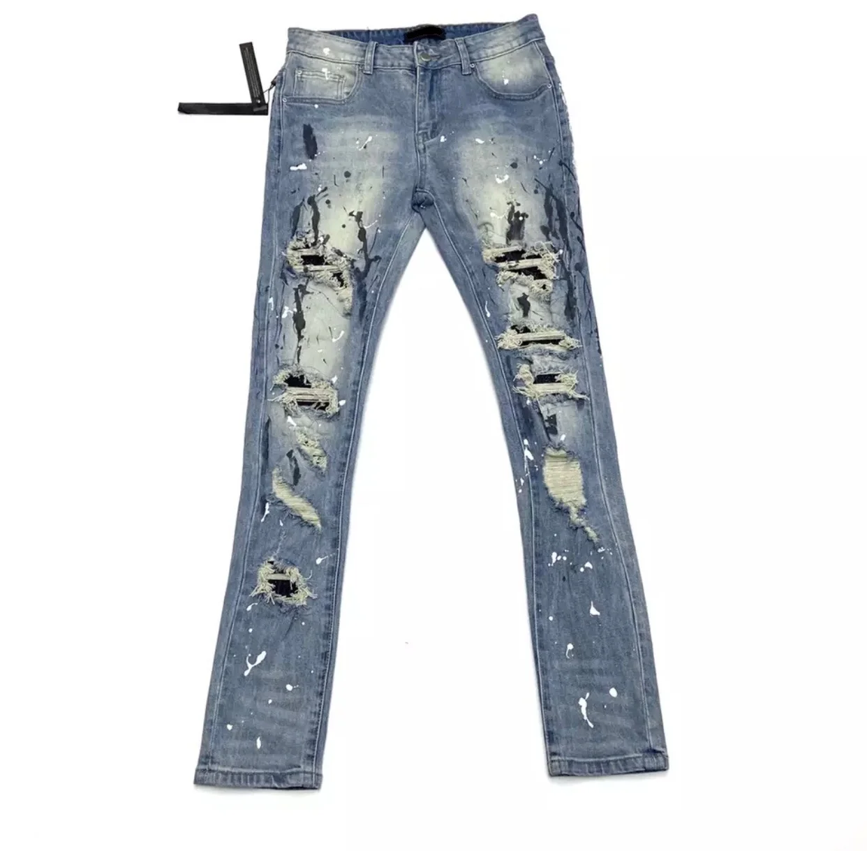 and summer Spring tide brand personality hole graffiti paint slimming small feet pants do old beggar jeans men high quality
and summer Spring tide brand personality hole graffiti paint slimming small feet pants do old beggar jeans men high quality