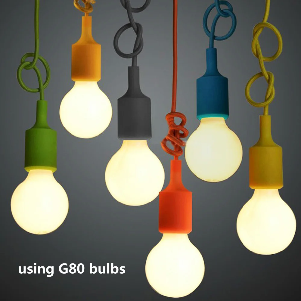 E27 Hanging Lamp Base Bulb Holder DIY Socket Colorful Silicone Line Chandelier Lighting Point Rubber Ceiling Light Fixture Home
E27 Hanging Lamp Base Bulb Holder DIY Socket Colorful Silicone Line Chandelier Lighting Point Rubber Ceiling Light Fixture Home