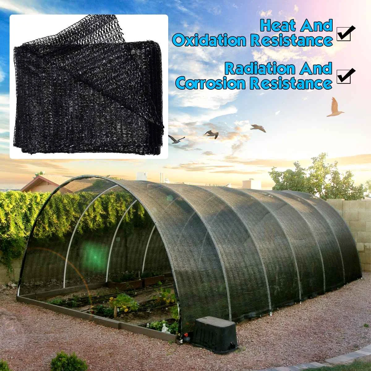 Outdoor 100% Anti-UV Sunshade Net Garden Sunscreen Sunblock Shade Cloth Net Plant Greenhouse Cover Car Cover Shading Rate 2x6M
Outdoor 100% Anti-UV Sunshade Net Garden Sunscreen Sunblock Shade Cloth Net Plant Greenhouse Cover Car Cover Shading Rate 2x6M