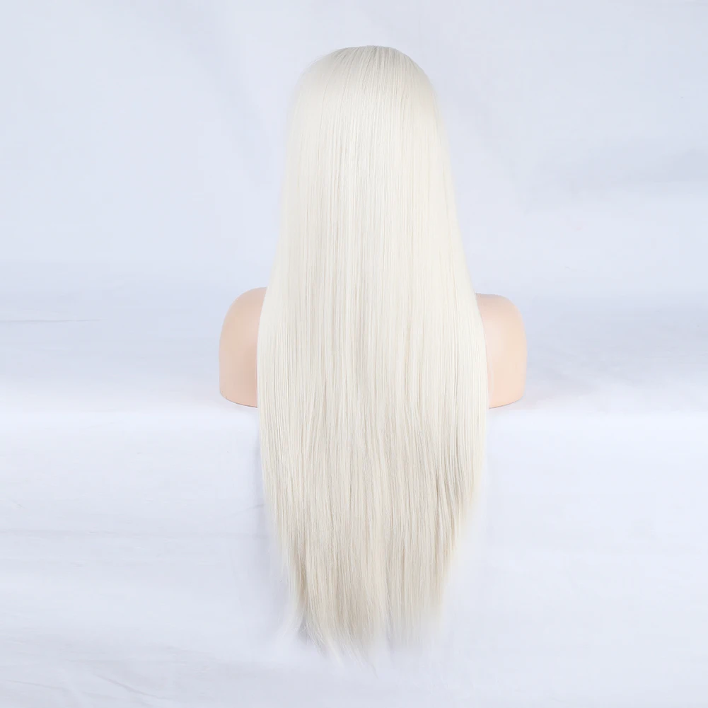 Парик платиновый блонд RONGDUOYI #60 длинные шелковистые прямые парики для женщин