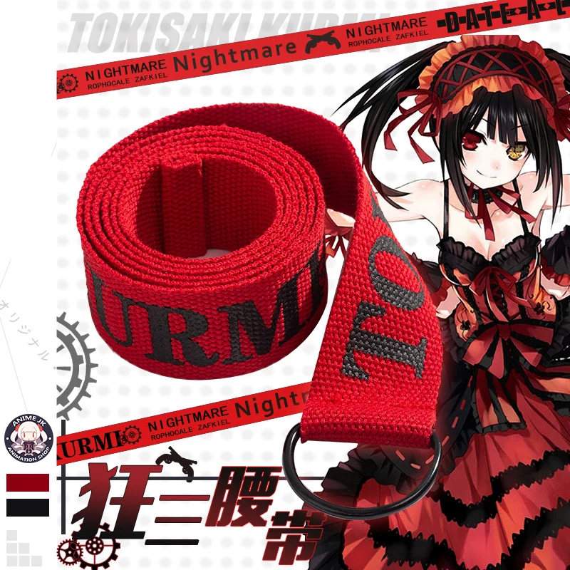Anime Tokisaki Kurumi DATE A LIVE Canvas Cotton Belt Waistband Men Women Student Fashion Japanese Casual Belt Cosplay Props
Anime Tokisaki Kurumi DATE A LIVE Canvas Cotton Belt Waistband Men Women Student Fashion Japanese Casual Belt Cosplay Props