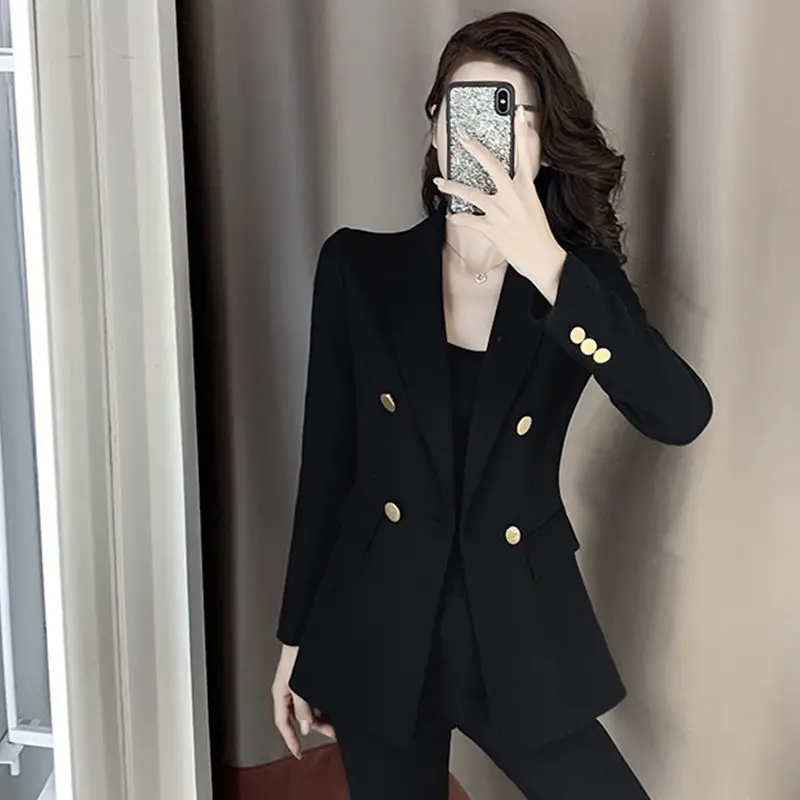 PEONFLY 2020 Women's Blazer Double Breasted Black Jacket Slim Coat Solid Color Formal Blazer Casual Office Ladies Blazer
PEONFLY 2020 Women's Blazer Double Breasted Black Jacket Slim Coat Solid Color Formal Blazer Casual Office Ladies Blazer