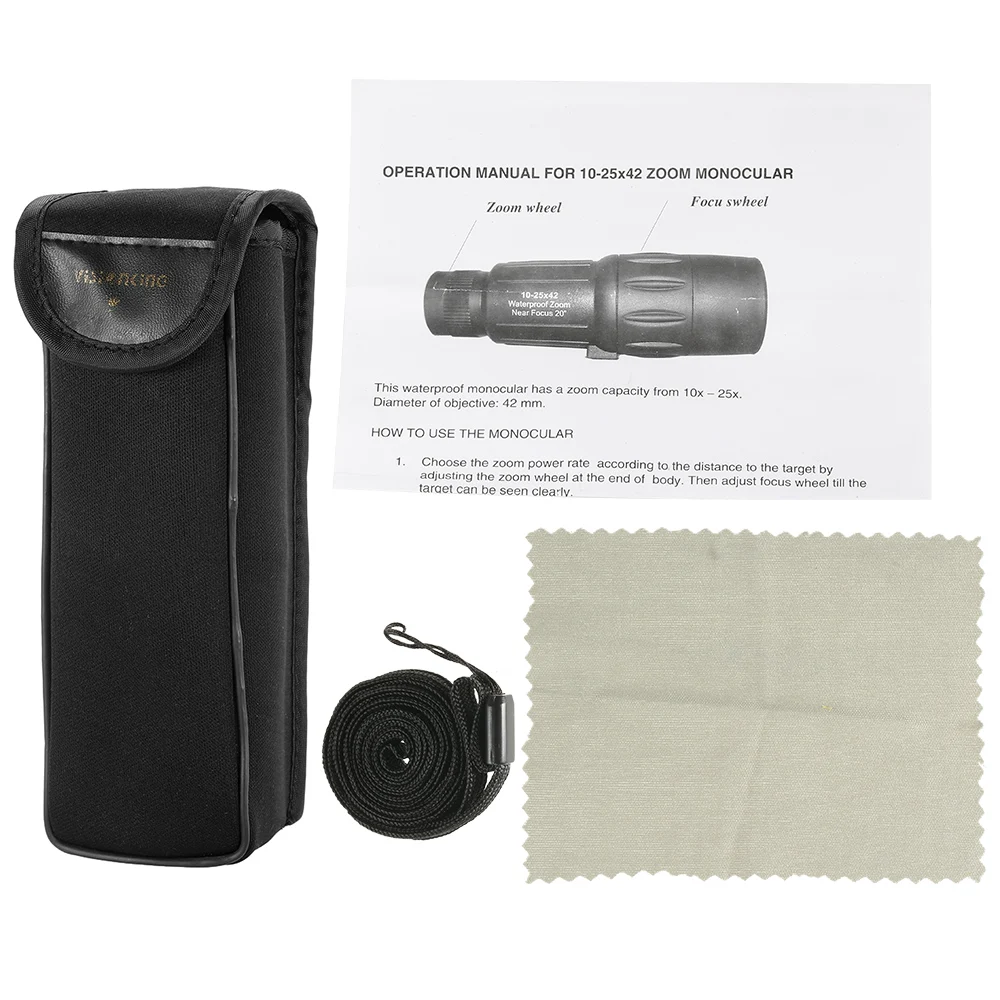 Visionking 10-25X42 Spotting Scope Portable Waterproof Near Focus Adjustable Zoom Monocular Telescope for Hunting Birdwatching
Visionking 10-25X42 Spotting Scope Portable Waterproof Near Focus Adjustable Zoom Monocular Telescope for Hunting Birdwatching