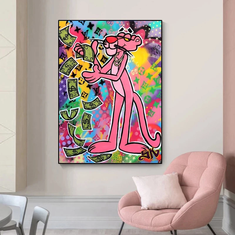 Banks Graffiti Pop Art Canvas Painting Pink Panther Poster and Prints Wall Art Pictures Suitable for Living Room Home Decoration
Banks Graffiti Pop Art Canvas Painting Pink Panther Poster and Prints Wall Art Pictures Suitable for Living Room Home Decoration