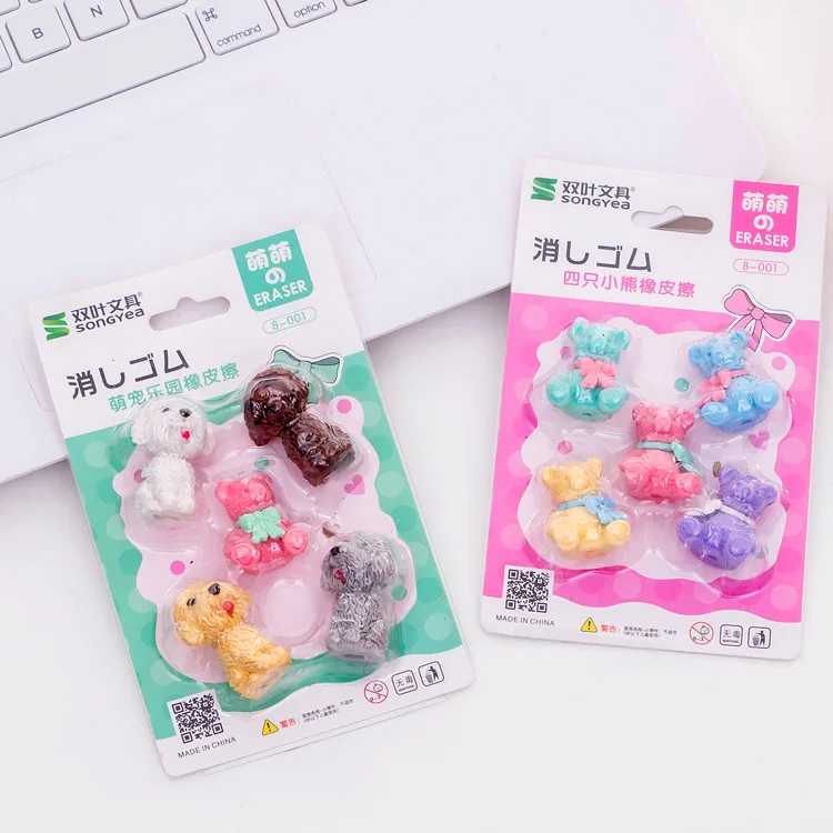 Cartoon Bear Dog Eraser Cute Writing Drawing Rubber Pencil Erasers Stationery For Kids Promotion Gifts school suppies
Cartoon Bear Dog Eraser Cute Writing Drawing Rubber Pencil Erasers Stationery For Kids Promotion Gifts school suppies