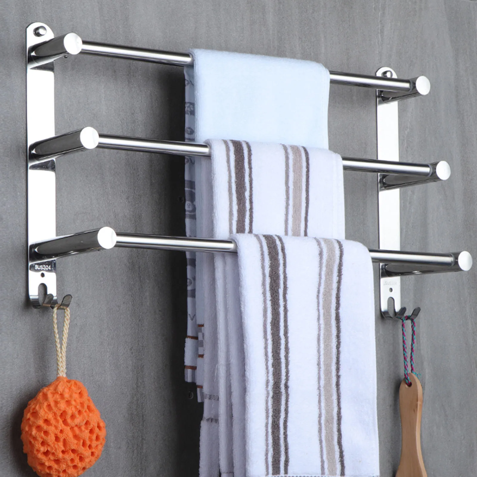 Towel Rack stainless Steel Flexable adjustable 50 to 90 CM 3 ties Arm Towel Holder Bar Rail Hanger Wall Mounted For Bathroom
Towel Rack stainless Steel Flexable adjustable 50 to 90 CM 3 ties Arm Towel Holder Bar Rail Hanger Wall Mounted For Bathroom