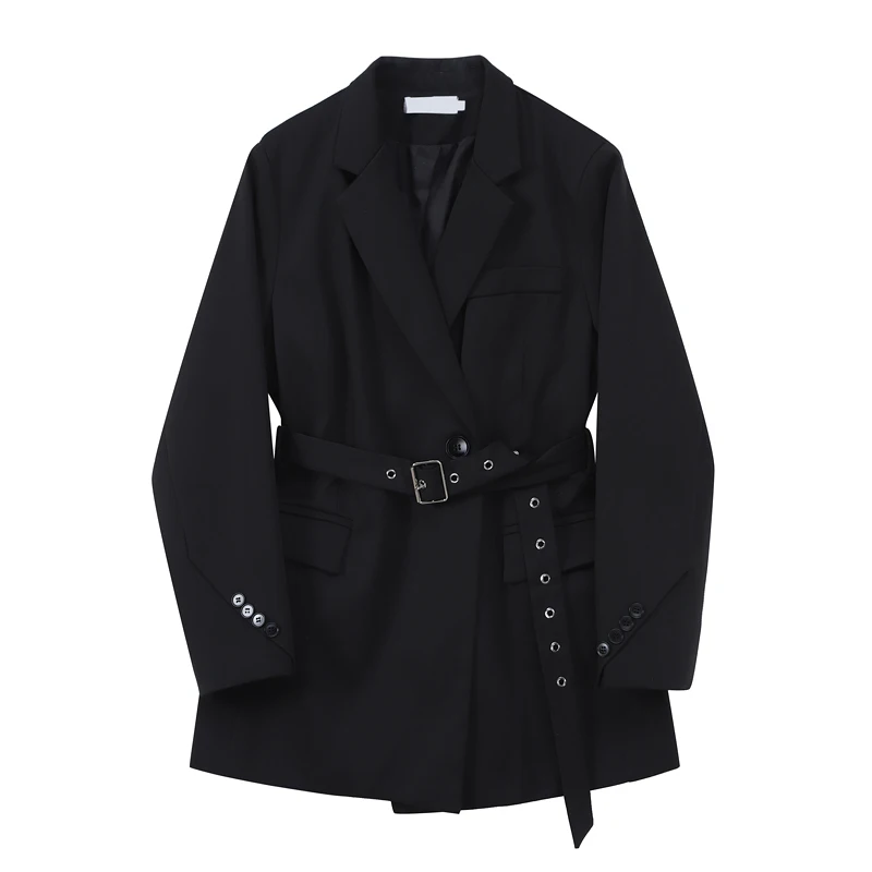 Black Blazer Coat Women 2021 Fashion Solid Color Lapel With Belt Casual Temperament Oversize Female Outerwear Jacket Chic Tops
Black Blazer Coat Women 2021 Fashion Solid Color Lapel With Belt Casual Temperament Oversize Female Outerwear Jacket Chic Tops