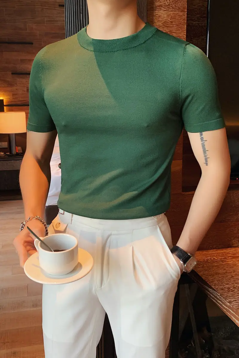 Men's short-sleeved T-shirts 2021 summer new round neck solid color pullover loose business casual T-shirt personality men
Men's short-sleeved T-shirts 2021 summer new round neck solid color pullover loose business casual T-shirt personality men