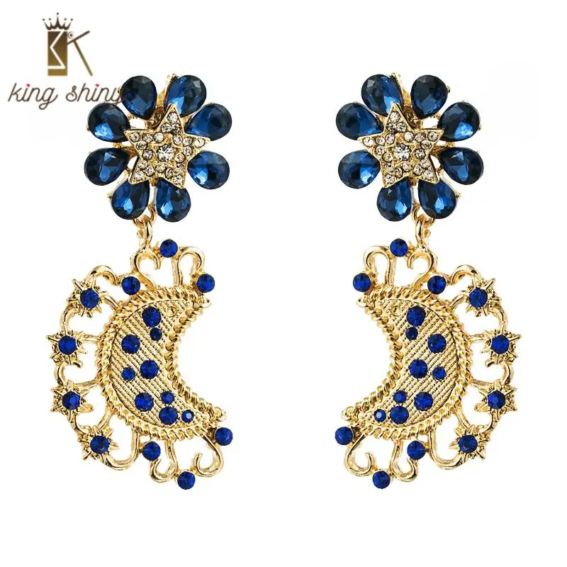Vintage Rhonestone Flower Statement Dangle Earring Shiny Crystal Star Moon Brincos Drop Earring Bridal Wedding Party Accessories
Vintage Rhonestone Flower Statement Dangle Earring Shiny Crystal Star Moon Brincos Drop Earring Bridal Wedding Party Accessories