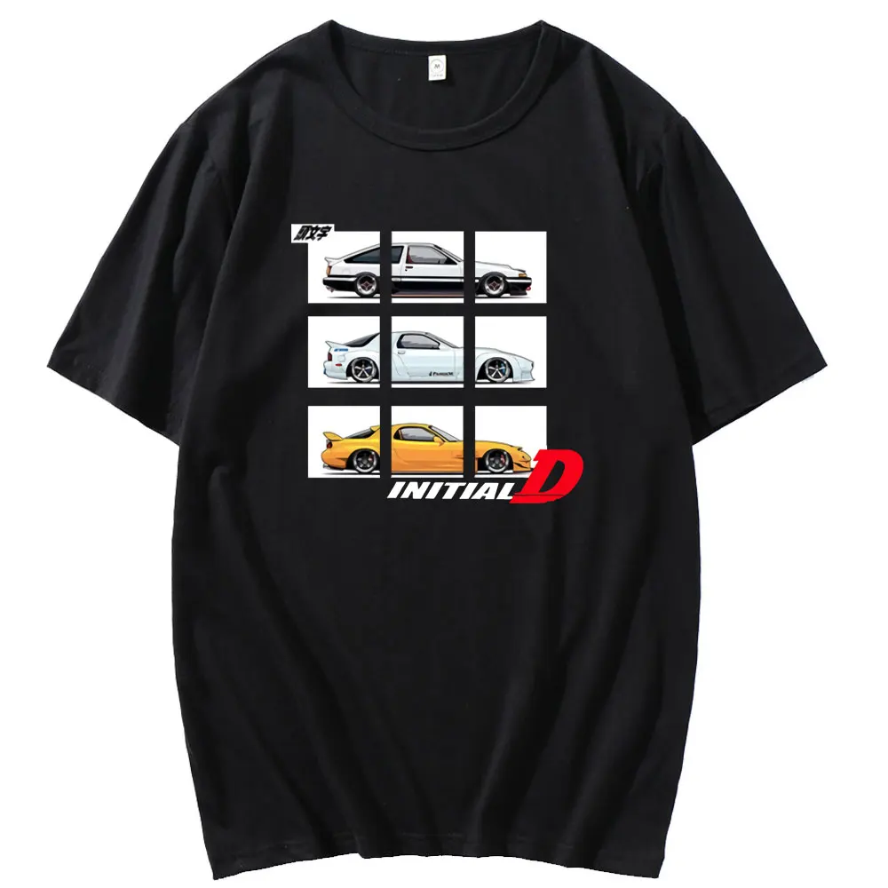

Забавная Мужская футболка в стиле Харадзюку с японским аниме инициалом D принтом, футболка с коротким рукавом, свободная Мужская/Женская фу...