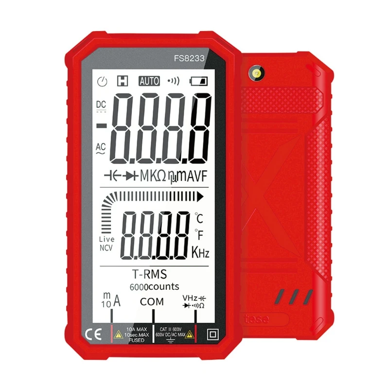 Digital Multimeter Tester Large Screen Multi Meter Electric Tester 6000 Counts TRMS Autoranging Amp Volt Meter
Digital Multimeter Tester Large Screen Multi Meter Electric Tester 6000 Counts TRMS Autoranging Amp Volt Meter