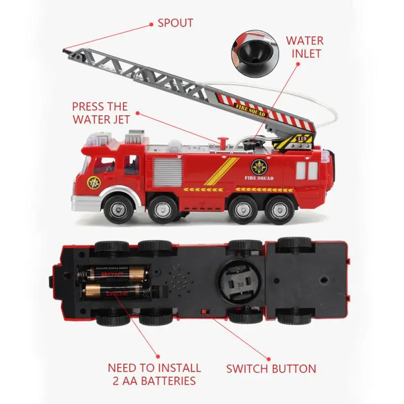 Music Light Fireman Fire Truck Spray Water Truck Car Toy Educational Toys Electronic Vehicle Model Toys for Boy Christmas Gift
Music Light Fireman Fire Truck Spray Water Truck Car Toy Educational Toys Electronic Vehicle Model Toys for Boy Christmas Gift