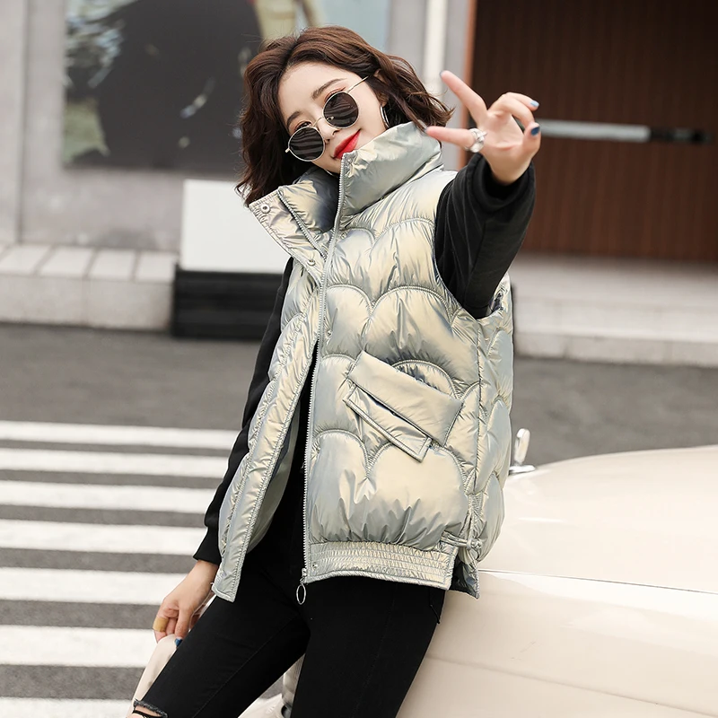 Women's Sleeveless Jacket Solid Quilted Stand Collar Ladies Casual Winter Vests Pockets Thick Vest Zipper Waistcoat For Female
Women's Sleeveless Jacket Solid Quilted Stand Collar Ladies Casual Winter Vests Pockets Thick Vest Zipper Waistcoat For Female