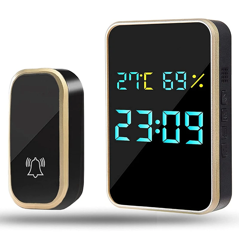 Wireless Doorbell, Battery-Free, Waterproof Wireless Doorbell Set, Display Temperature,For Apartments,Garden EU Plug
Wireless Doorbell, Battery-Free, Waterproof Wireless Doorbell Set, Display Temperature,For Apartments,Garden EU Plug