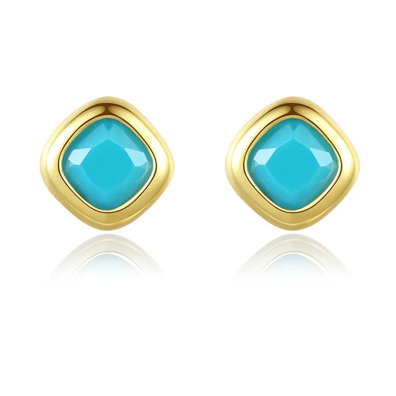 2021 New Genuine Retro fashion Artificial Color Treasure Ladies Simple Square Earrings Valentine's Day Gift
2021 New Genuine Retro fashion Artificial Color Treasure Ladies Simple Square Earrings Valentine's Day Gift