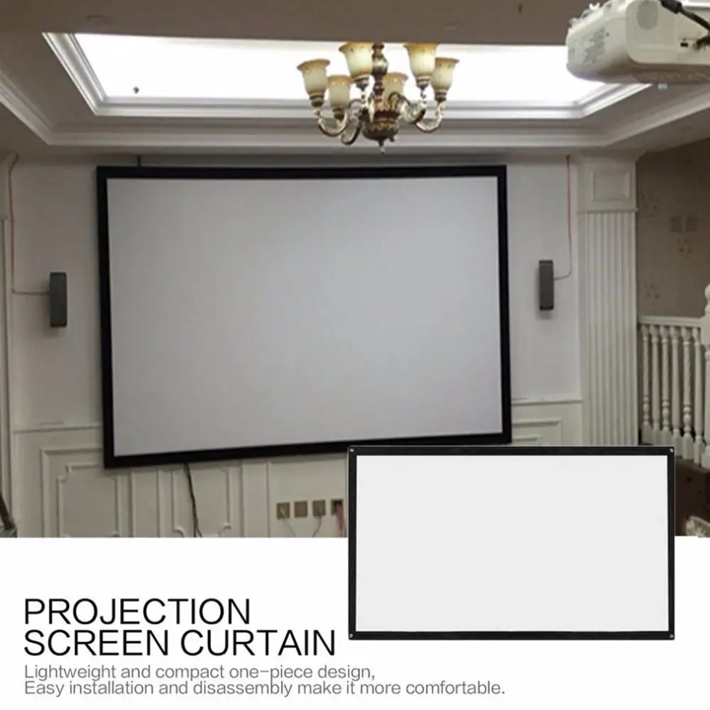 16:9 Portable Foldable Projector Screen Wall Mounted Home Cinema Theater 3D HD Projection Screen Canvas
16:9 Portable Foldable Projector Screen Wall Mounted Home Cinema Theater 3D HD Projection Screen Canvas