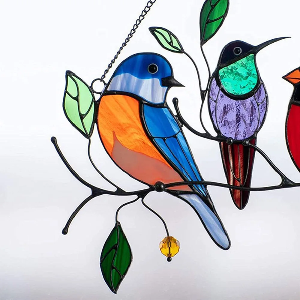 Mini Stained Bird Window Hangings Home Decoration Acrylic Birds Ornaments Wind Chimes Pendant Room Decor Gifts for Bird Love
Mini Stained Bird Window Hangings Home Decoration Acrylic Birds Ornaments Wind Chimes Pendant Room Decor Gifts for Bird Love