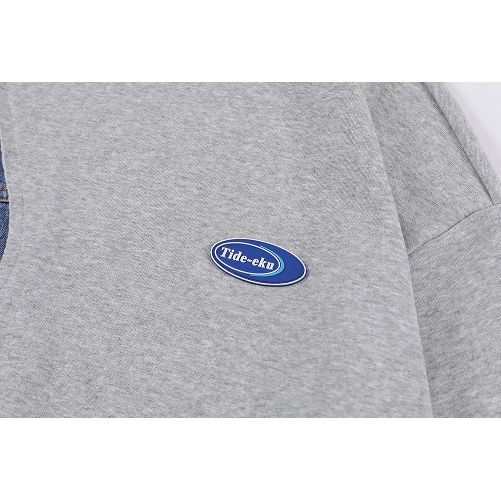 Dark Icon Denim Patchwork Men's Sweatshirt O-neck Korean Style Sweatshirts for Man Black Grey
Dark Icon Denim Patchwork Men's Sweatshirt O-neck Korean Style Sweatshirts for Man Black Grey