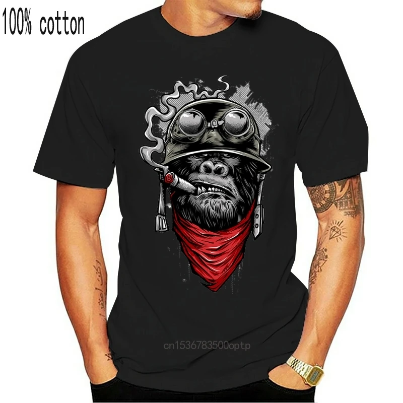 

New 2021 Ape Of Duty Gorilla Helmet Cigarette Army Glasses 3D Print Men Short Sleeve Tee Summer T Shirts