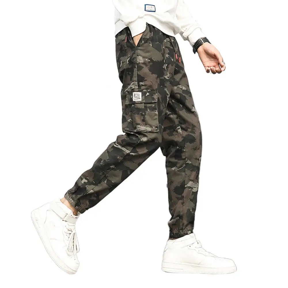 

70% Hot Sale Men Casual Wear-resistant Camouflage Ankle-tied Cotton Ninth Pants Trousers