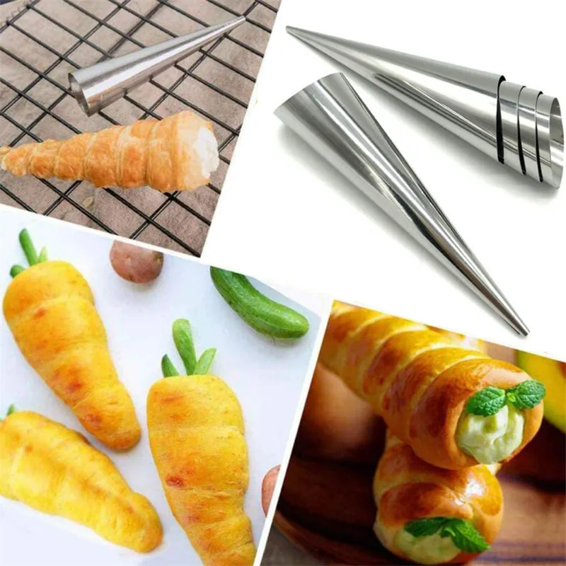 5Pcs/Conical Tube Cone Roll Moulds Spiral Croissants Molds Cream Horn Mould Pastry Mold Cookie Dessert Kitchen Baking Tool
5Pcs/Conical Tube Cone Roll Moulds Spiral Croissants Molds Cream Horn Mould Pastry Mold Cookie Dessert Kitchen Baking Tool