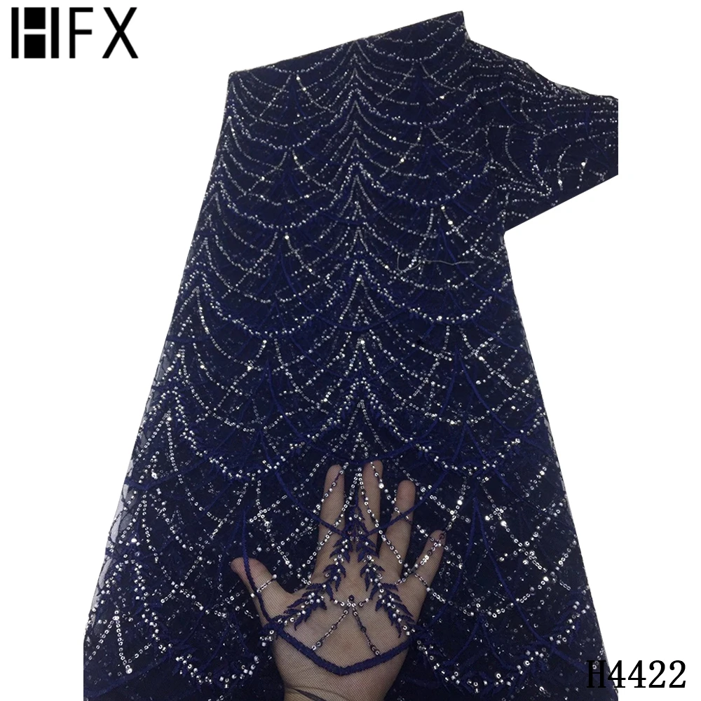 HFX African blue Lace Fabric Embroidered Nigerian Sequins Lace Fabric 2021 High Quality French Tulle Lace Fabric For Women H4422
HFX African blue Lace Fabric Embroidered Nigerian Sequins Lace Fabric 2021 High Quality French Tulle Lace Fabric For Women H4422