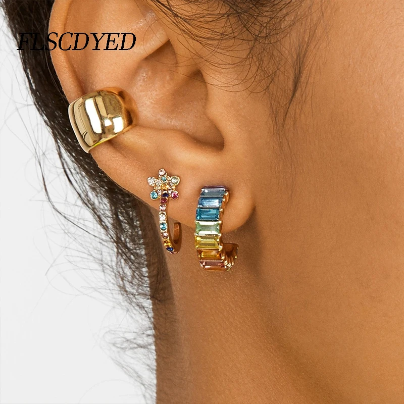 FLSCDYED Luxury Micro Paved Square Cubic Zirconia Stud Earrings For Woman Rainbow Crystal Fashion Girl Jewelry Gift Accessorie
FLSCDYED Luxury Micro Paved Square Cubic Zirconia Stud Earrings For Woman Rainbow Crystal Fashion Girl Jewelry Gift Accessorie