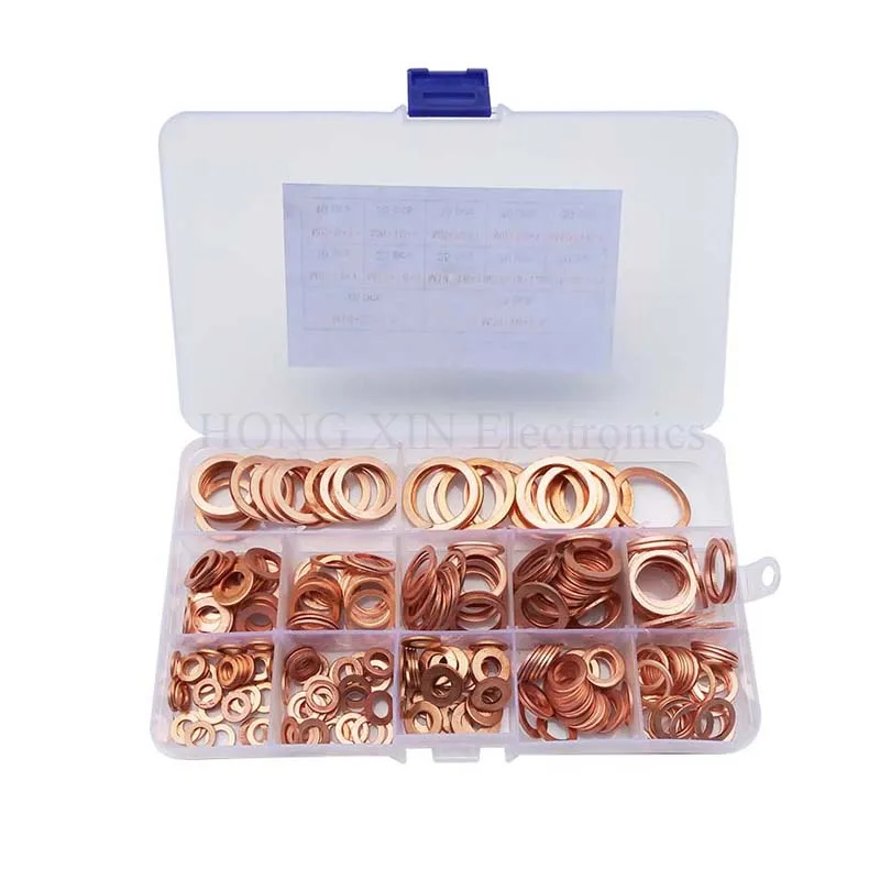 320PCS Solid Copper Washer Flat Ring Gasket Sump Plug Oil Seal Fittings Fastener Hardware Accessories
320PCS Solid Copper Washer Flat Ring Gasket Sump Plug Oil Seal Fittings Fastener Hardware Accessories