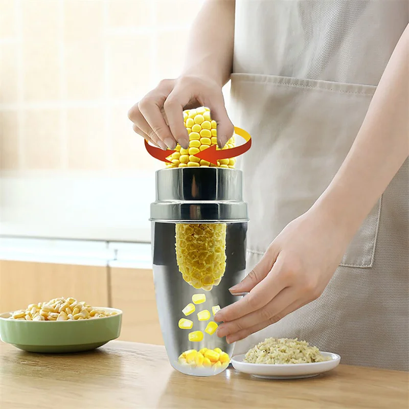Portable Rotating Corn Peeler Stainless Steel Corn Stripper Cob Cutter Thresher Cooking Tools Cob Remover Tool Kitchen Gadgets
Portable Rotating Corn Peeler Stainless Steel Corn Stripper Cob Cutter Thresher Cooking Tools Cob Remover Tool Kitchen Gadgets