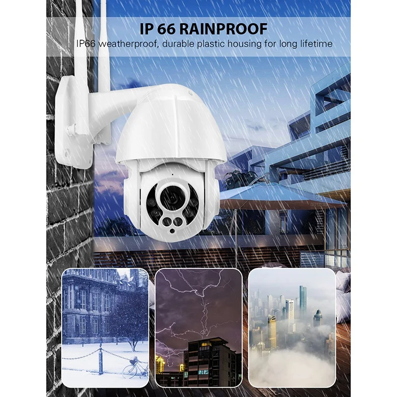 Wanscam K38D 1080P FHD Wireless PTZ WiFi IP Camera 4X Zoom Motion Detection IP66 Outdoor Waterproof Night Vision IR 10M EU Plug
Wanscam K38D 1080P FHD Wireless PTZ WiFi IP Camera 4X Zoom Motion Detection IP66 Outdoor Waterproof Night Vision IR 10M EU Plug