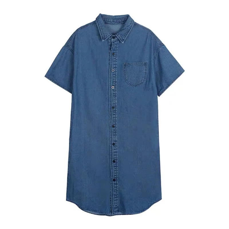 Sister Fara Fashion Denim Women's Dress 2021 Summer Single Breasted Pockets Short Sleeve Mid Dress Loose Casual Women's Dresses
Sister Fara Fashion Denim Women's Dress 2021 Summer Single Breasted Pockets Short Sleeve Mid Dress Loose Casual Women's Dresses