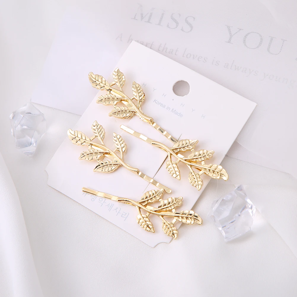 Fashion Women Metal Leaf Hair Clips Side Folder Bride Barrettes Accessories Wedding Jewelry Mollette Capelli 2019 New | Аксессуары для