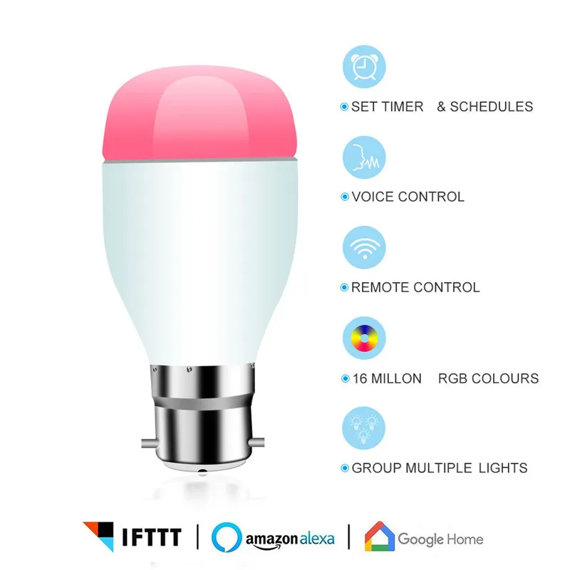 WiFi Smart Light Energy-Saving Dimming Bulb Intelligent Colorful LED Lamp 7W RGBW APP Remote Control Works with Alexa Google E27
WiFi Smart Light Energy-Saving Dimming Bulb Intelligent Colorful LED Lamp 7W RGBW APP Remote Control Works with Alexa Google E27