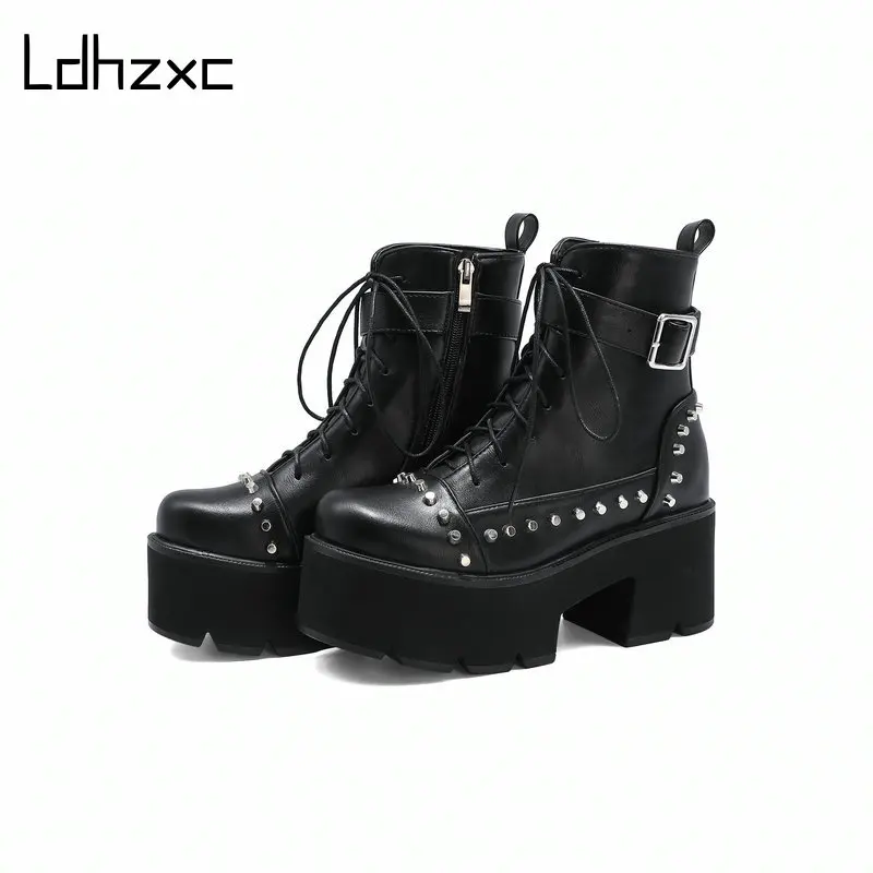 LDHZXC Fashion Black Boots Women Autumn Lace-up Pu Leather Platform Shoes Woman Party Ankle Boots High Heels Shoes Punk
LDHZXC Fashion Black Boots Women Autumn Lace-up Pu Leather Platform Shoes Woman Party Ankle Boots High Heels Shoes Punk