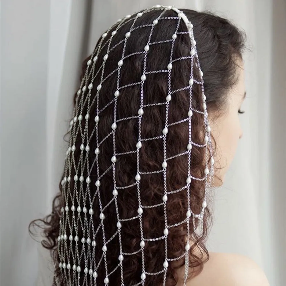Handmade Pearl Long Tassel Hair Hoop Headband Hair Jewelry for Women Luxury Metal Chain Headpiece Bridal Head Chain Accessories
Handmade Pearl Long Tassel Hair Hoop Headband Hair Jewelry for Women Luxury Metal Chain Headpiece Bridal Head Chain Accessories