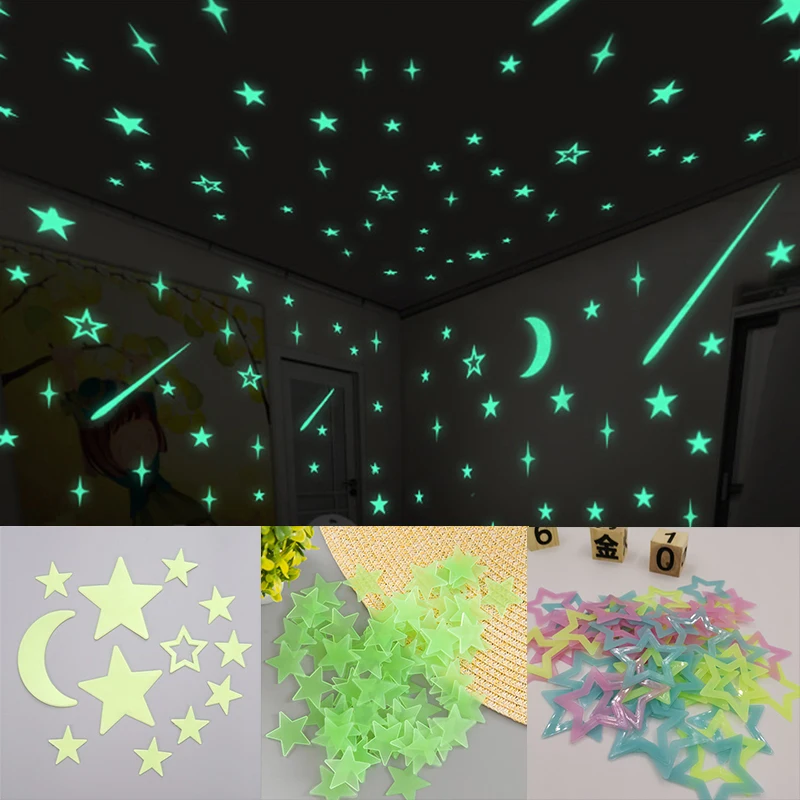 3D Star and Moon Energy Storage Fluorescent Glow In the dark Luminous on Wall Stickers for Kids Room living room Decal
3D Star and Moon Energy Storage Fluorescent Glow In the dark Luminous on Wall Stickers for Kids Room living room Decal