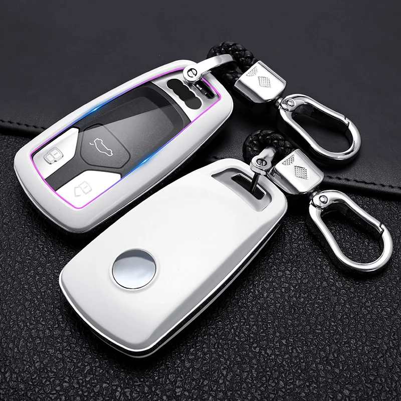 Car Styling Carbon Fiber Cover Case For Audi A4 New A4L A5 A6L QT S5 S7 Q7 TTS Auto Protection Key Shell Accessories Keychain | Автомобили