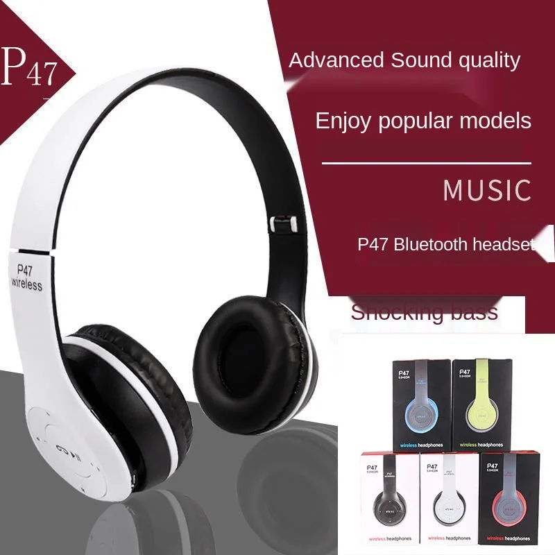 P47 headset 5.0 Bluetooth headset P Series Stereo Sound Wireless sports game headset
P47 headset 5.0 Bluetooth headset P Series Stereo Sound Wireless sports game headset