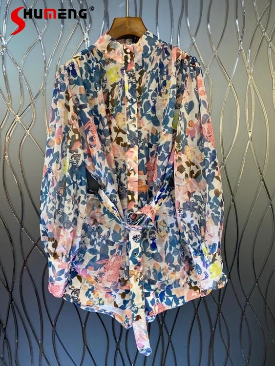 2021 Spring New Fashion Printed Loose Short Sets Ladies Lapel Long Sleeve Floral Shirt High Waist Shorts Two-Piece Set Women 
2021 Spring New Fashion Printed Loose Short Sets Ladies Lapel Long Sleeve Floral Shirt High Waist Shorts Two-Piece Set Women