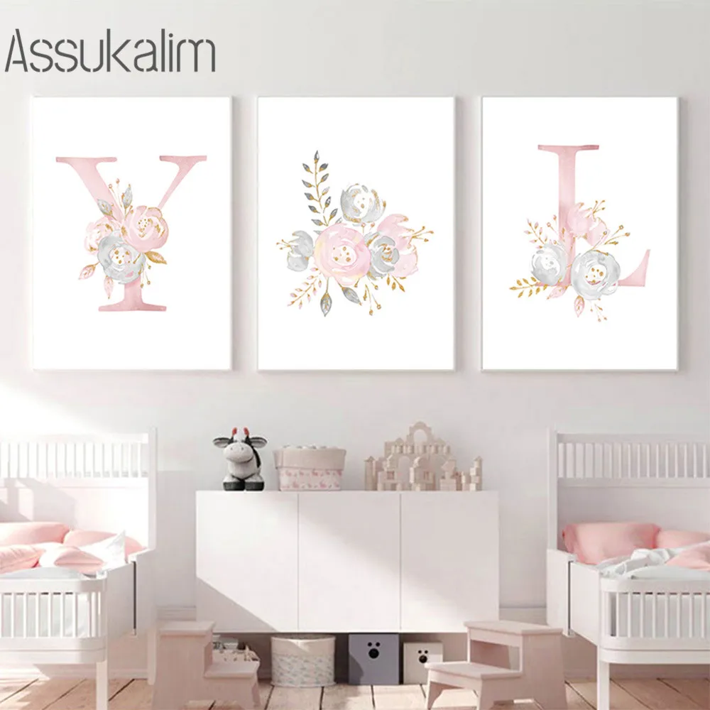 Nursery Wall Art Prints Custom Name Poster Flower Print Personalized Letter Canvas Painting Nordic Wall Pictures Girl Room Decor
Nursery Wall Art Prints Custom Name Poster Flower Print Personalized Letter Canvas Painting Nordic Wall Pictures Girl Room Decor