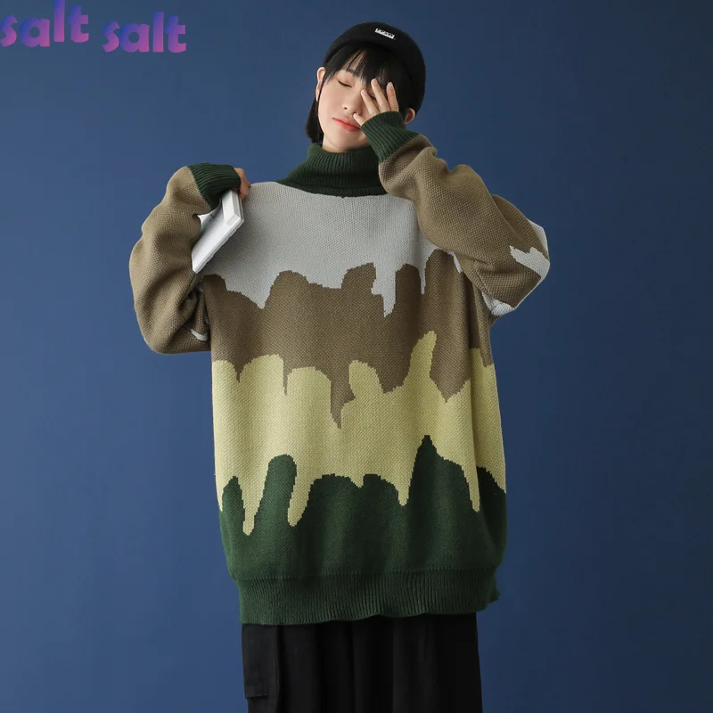 2021 blue bottom female model neutral winter stitching turtleneck pullover sweater for men and women couple knitwear
2021 blue bottom female model neutral winter stitching turtleneck pullover sweater for men and women couple knitwear