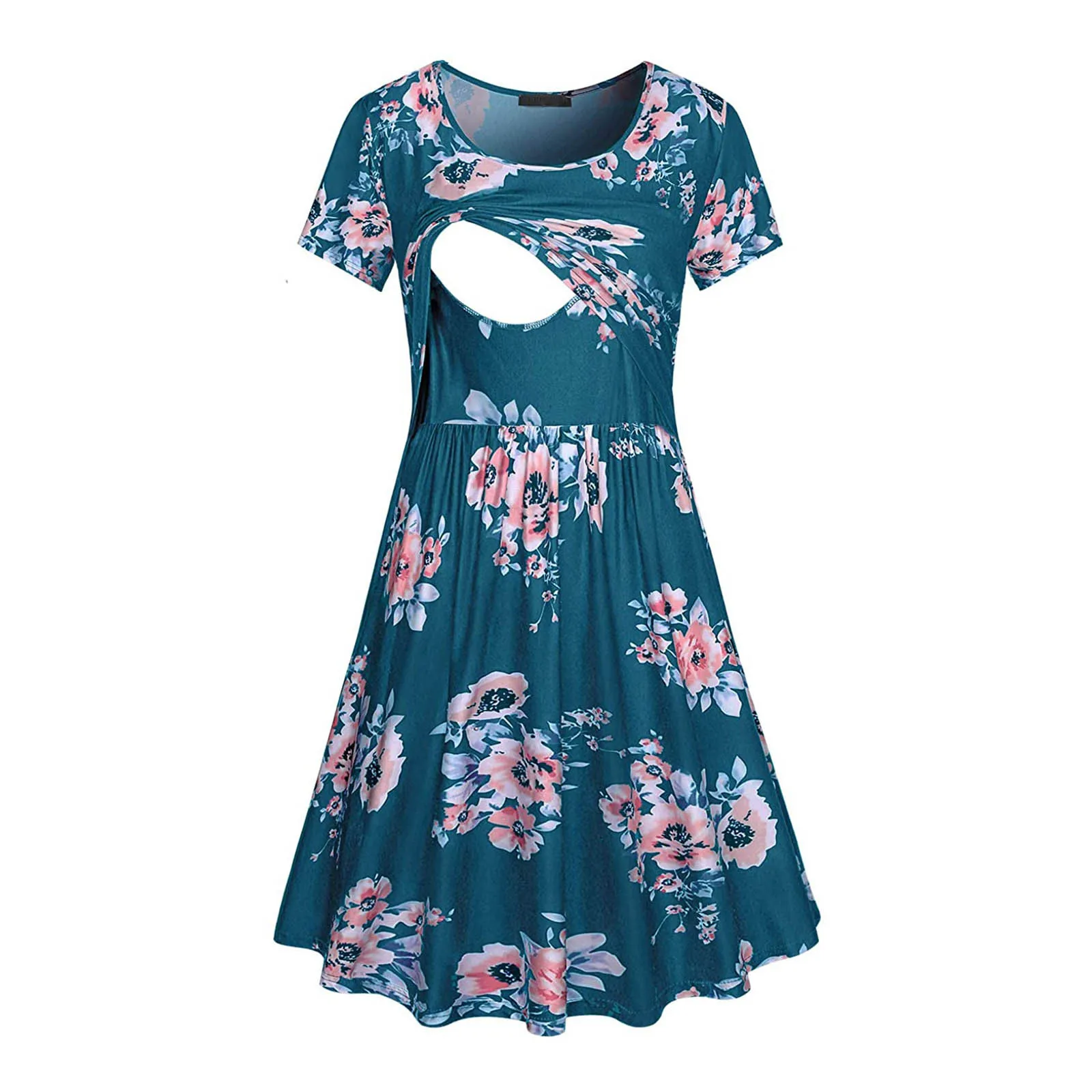 Summer ladies fashion round neck short-sleeved floral print vestidos elegantes maternity dress breastfeeding home dress home F4
Summer ladies fashion round neck short-sleeved floral print vestidos elegantes maternity dress breastfeeding home dress home F4